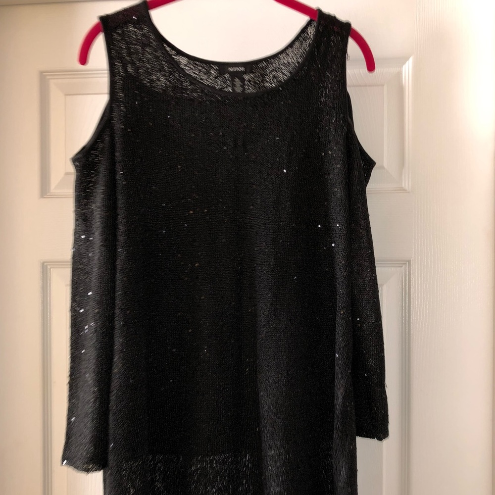 Alfani Sequin Cold Shoulder Top